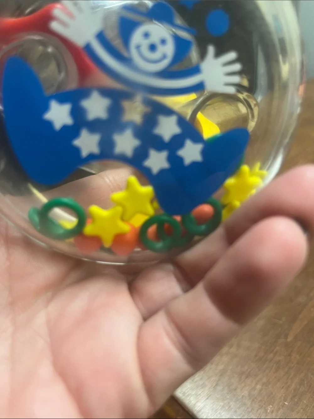 Vintage 1980 Johnson & Johnson Clown baby toy rattle